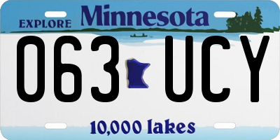 MN license plate 063UCY