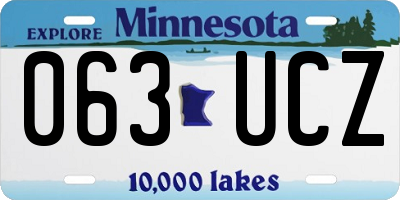 MN license plate 063UCZ