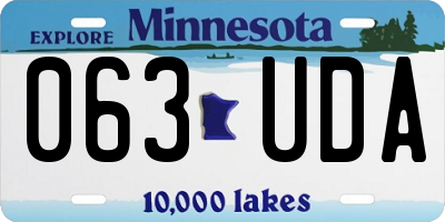 MN license plate 063UDA