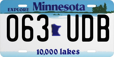 MN license plate 063UDB