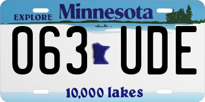 MN license plate 063UDE