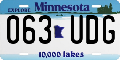 MN license plate 063UDG