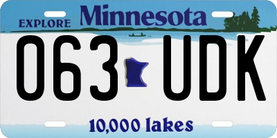 MN license plate 063UDK