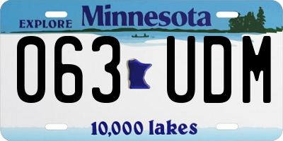 MN license plate 063UDM