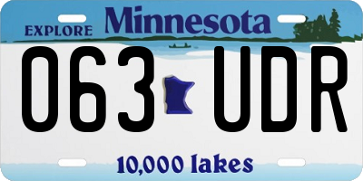 MN license plate 063UDR