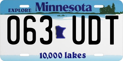 MN license plate 063UDT