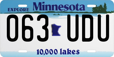 MN license plate 063UDU