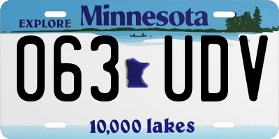 MN license plate 063UDV