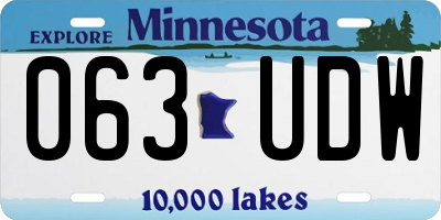 MN license plate 063UDW