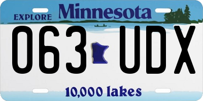 MN license plate 063UDX