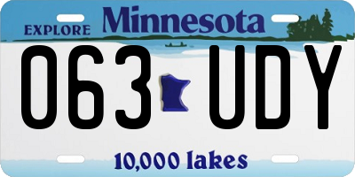 MN license plate 063UDY