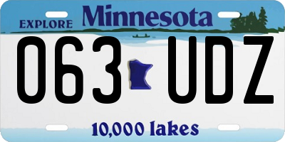 MN license plate 063UDZ