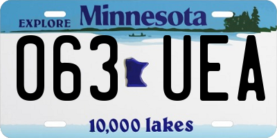 MN license plate 063UEA