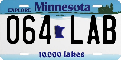 MN license plate 064LAB