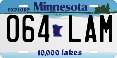 MN license plate 064LAM