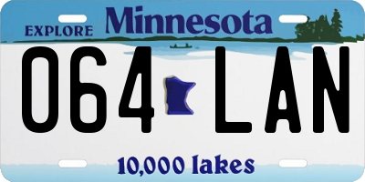 MN license plate 064LAN