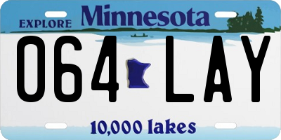 MN license plate 064LAY