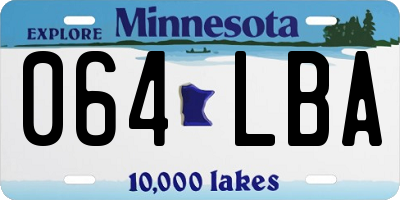 MN license plate 064LBA