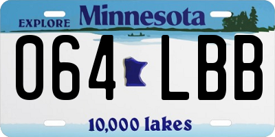 MN license plate 064LBB