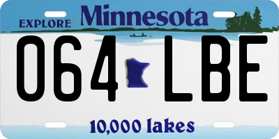 MN license plate 064LBE