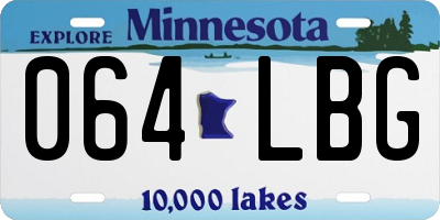 MN license plate 064LBG