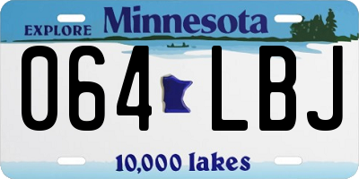 MN license plate 064LBJ