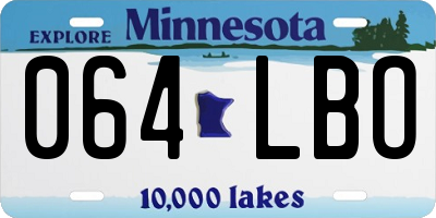 MN license plate 064LBO