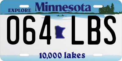 MN license plate 064LBS