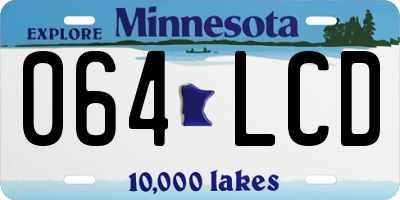 MN license plate 064LCD