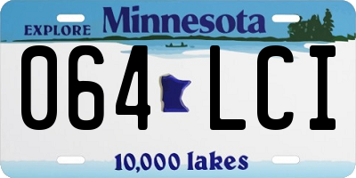 MN license plate 064LCI
