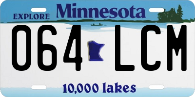 MN license plate 064LCM