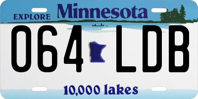 MN license plate 064LDB