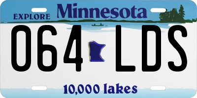 MN license plate 064LDS