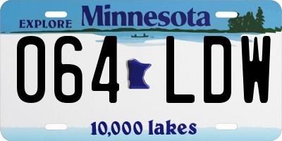 MN license plate 064LDW