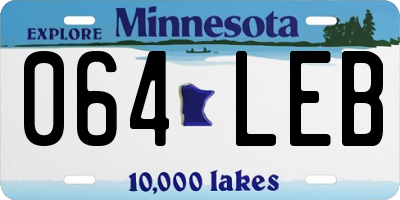 MN license plate 064LEB