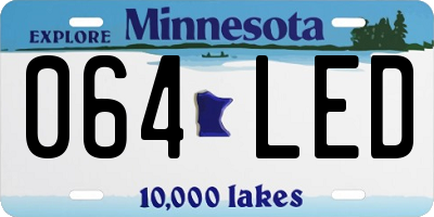 MN license plate 064LED