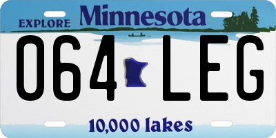 MN license plate 064LEG