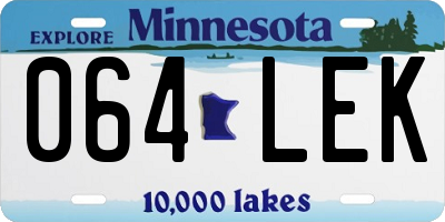 MN license plate 064LEK
