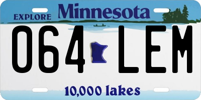 MN license plate 064LEM