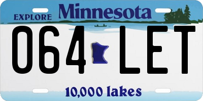 MN license plate 064LET