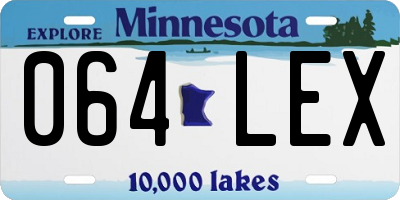 MN license plate 064LEX