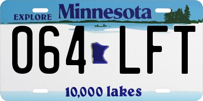 MN license plate 064LFT