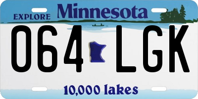 MN license plate 064LGK