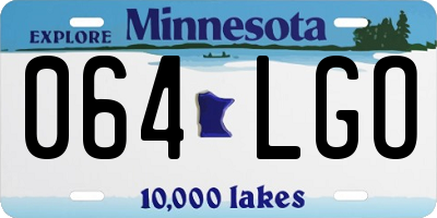 MN license plate 064LGO