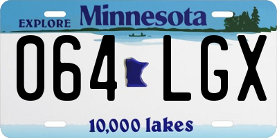 MN license plate 064LGX