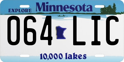 MN license plate 064LIC