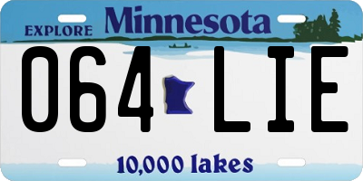 MN license plate 064LIE