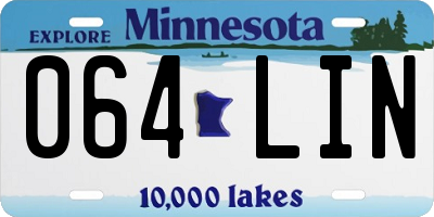 MN license plate 064LIN