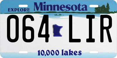 MN license plate 064LIR