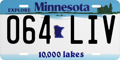 MN license plate 064LIV